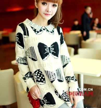 蝴蝶结印花针织裙 搭配出女生的亲和力