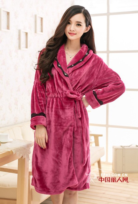 女士浴袍浴衣款式 珊瑚绒面料浴袍