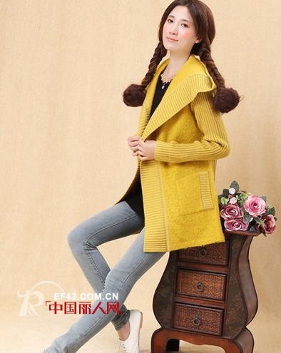 呢子大衣针织衫搭配法则  帽子保暖时尚