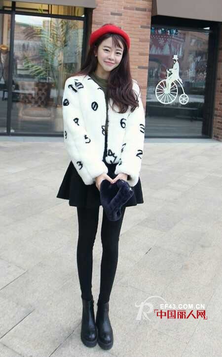 白色为主打色的皮草外套 教你打造白富美