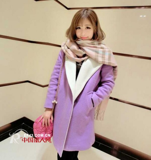 糖果色呢子衣搭配 冬季也要甜美公主范