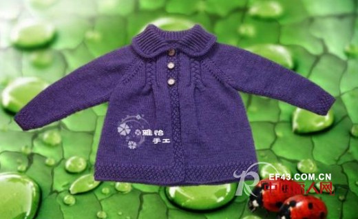 炫紫女童开衫毛衣编织花样图解