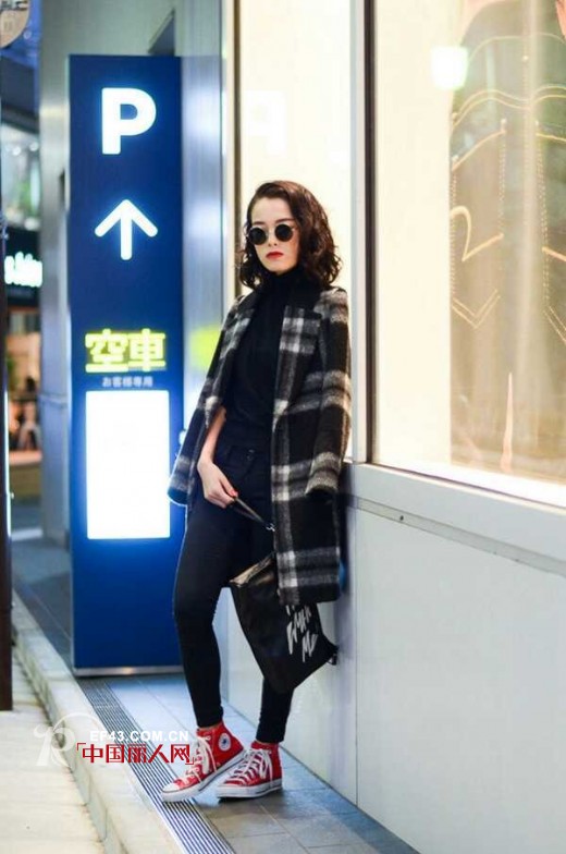 格子大衣搭配法 都市学院风格的不同搭配