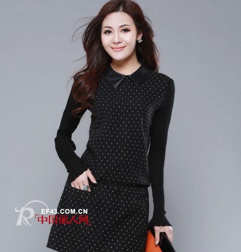 蕾丝撞色两穿修身羽绒服 天鹅绒连衣裙各种搭配