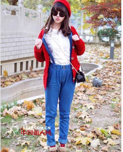 休闲裤之背带裤系列 俏皮可爱背带裤搭配