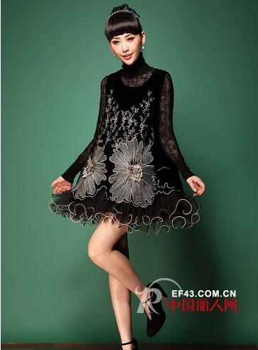 针织麻花加厚打底毛衣 蕾丝裙搭配