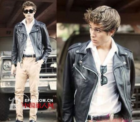 男士黑色皮夹克搭配技巧