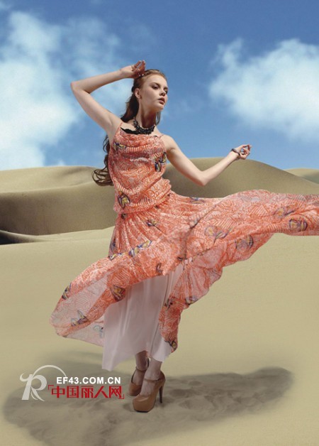 欧力丝女装2013春夏新品 雪纺长裙打造唯美度假装