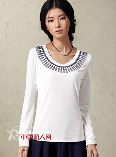 所然女装苏绣系列T恤  浓浓中国风