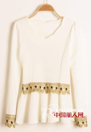 韩版精致蕾丝T  打造逆龄清新美女