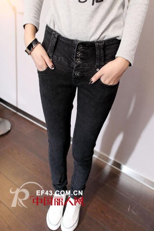 高腰牛仔裤 小个MM变身大长腿