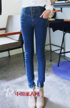 高腰牛仔裤 小个MM变身大长腿