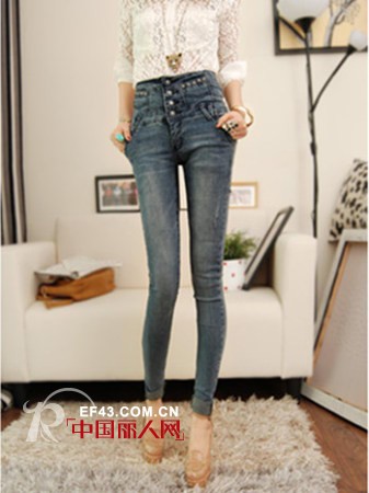 高腰牛仔裤 小个MM变身大长腿