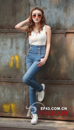 高腰牛仔裤 小个MM变身大长腿