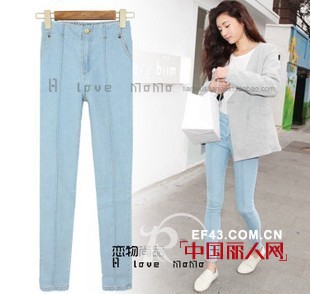 高腰牛仔裤 小个MM变身大长腿