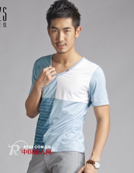 格度佐致男装夏季新品 玩转潮流拼接风