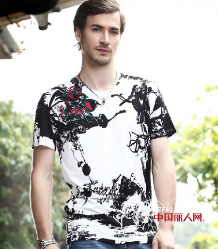 卡天派男装T恤新品 水墨中国风来袭