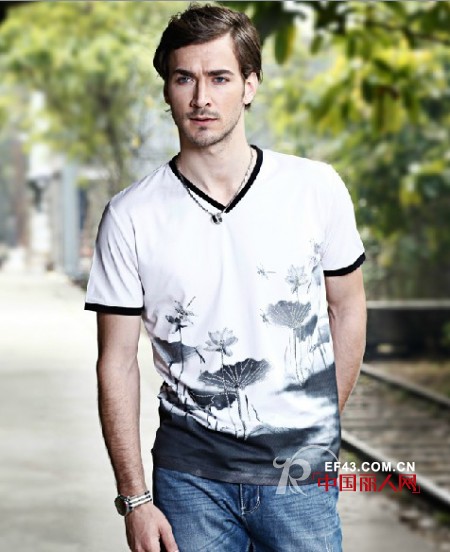 卡天派男装T恤新品 水墨中国风来袭