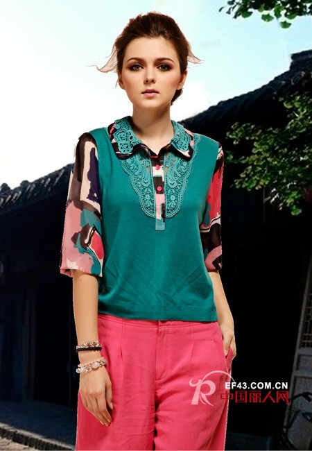 彼得翻领清新气质 秀蓓儿2013夏季新品
