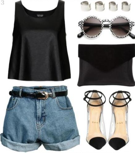 短打+高腰短裤 一秒变身高挑妹