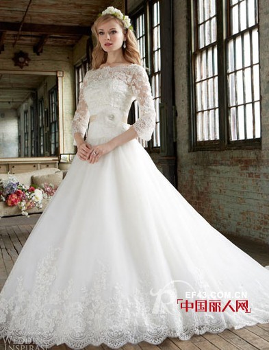 蕾丝长袖冬款婚纱 依然是最美的那个你