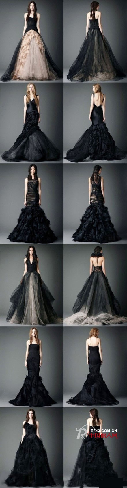 Vera wang black & nude 冬款黑色蕾丝婚纱