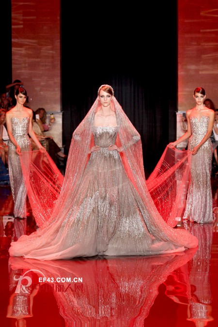 Elie Saab 2013秋冬银线刺绣婚纱惊艳全场