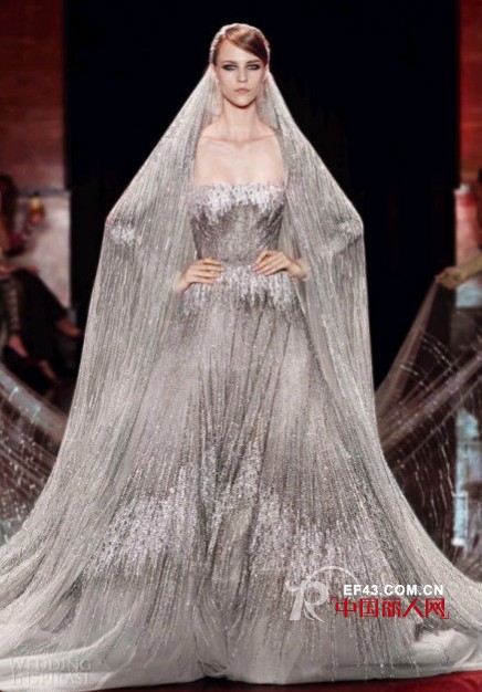 Elie Saab 2013秋冬银线刺绣婚纱惊艳全场