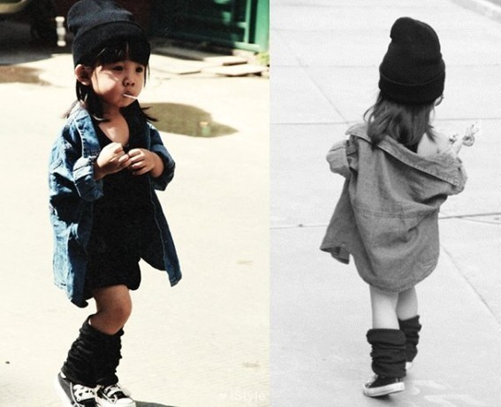 小萝莉街头秀 至IN潮范毫不逊色