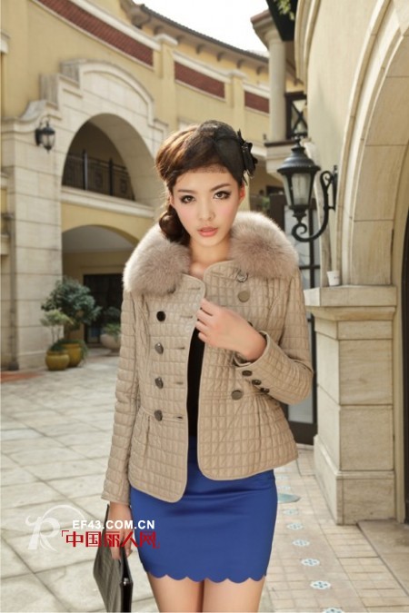 西子丝典冬季镶毛棉服 缔造职场活力优雅look