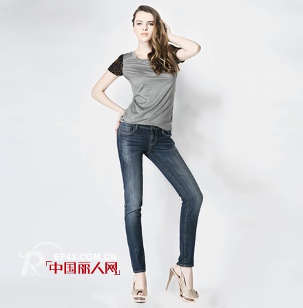 EIGHTH SIN提臀显瘦低腰小脚铅笔洗水牛仔裤