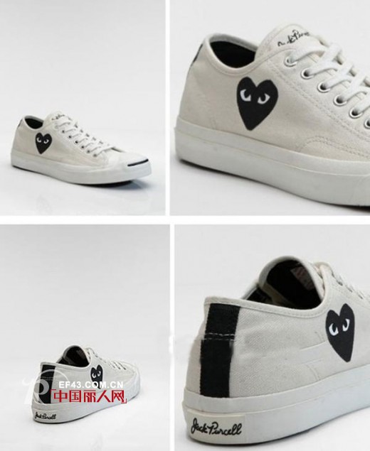 匡威(Converse)联名CdG Play(Comme des Garcons Play)推出Jack Purcell 个性帆布鞋