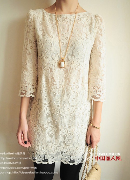 透视镂空蕾丝长衫搭配  做个浪漫的完美主义者