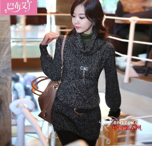 做时尚的领风者  天凉季节一件毛衣裙搞定