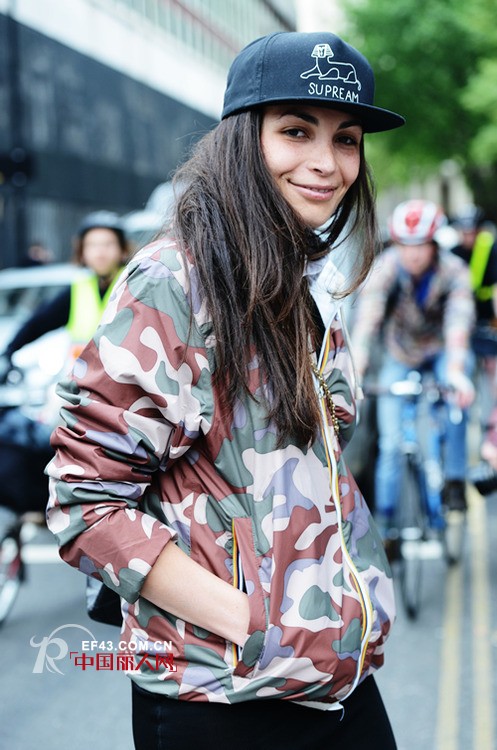 迷彩风张扬2014纽约时装周街头