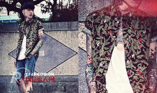 印花衬衫夏季时尚型男魅力四射