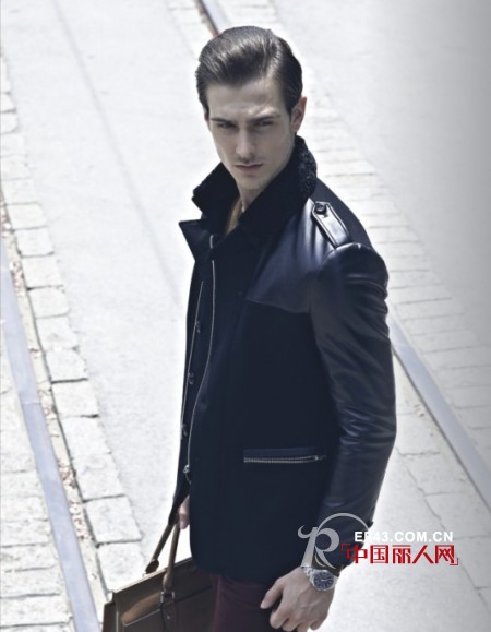 拼接风大衣搭配出犀利混搭时尚