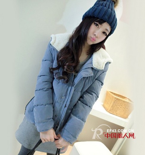 毛领棉袄羽绒服搭配 清新靓丽都有色
