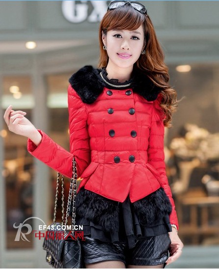 纯色拉链公主羽绒服 棉衣时尚搭配术