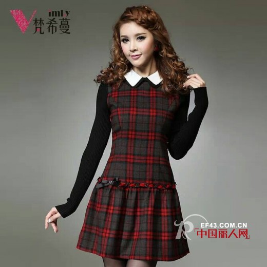 2014年流行格子吗 格子拼接裙装搭配