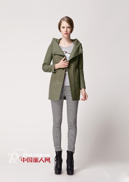 布同女装军绿色外套陪你过冬天