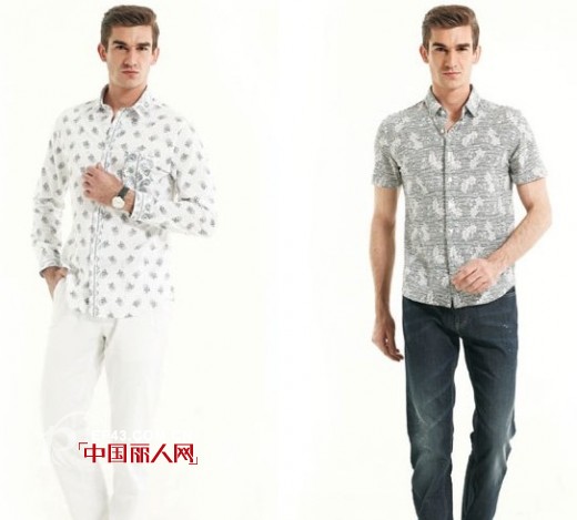 印花元素风生水起 春季男士印花衬衫巧搭配
