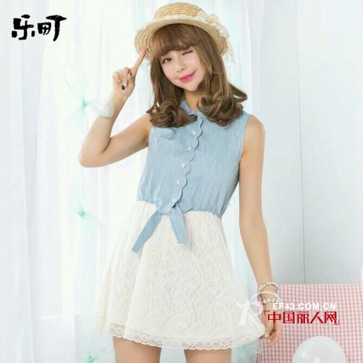 日系新款无袖连衣裙 娇俏小女生塑造萝莉风