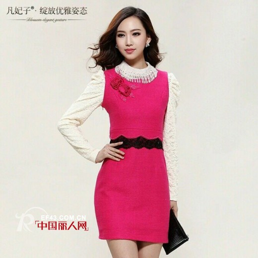 毛呢无袖连衣裙搭配 糖果色绽放优雅姿态