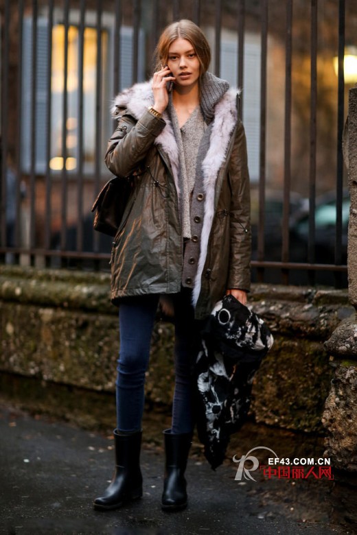 米兰时装周超模街拍 削瘦身材穿什么都好看