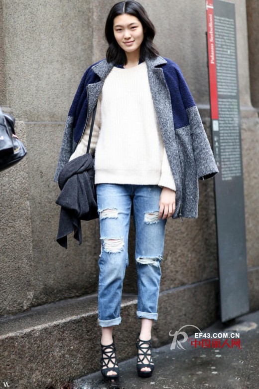 米兰时装周超模街拍 削瘦身材穿什么都好看