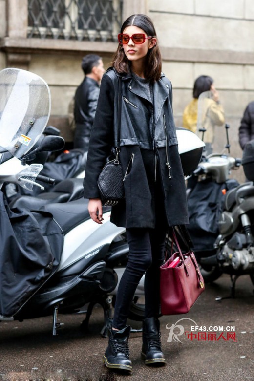 米兰时装周超模街拍 削瘦身材穿什么都好看