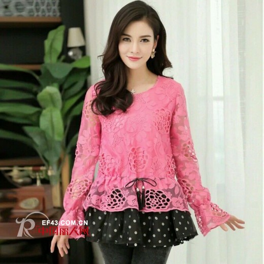 镂空连衣裙推荐 镂空拼接波点裙