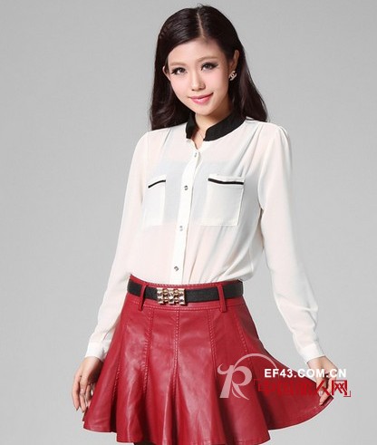 大牌PU皮修身百褶裙 欧根纱刺绣裙搭配