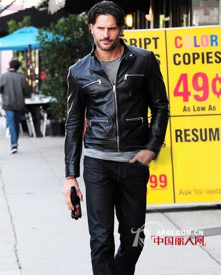 春季男士扮酷的搭配 依然少不了一件皮衣